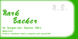 mark backer business card